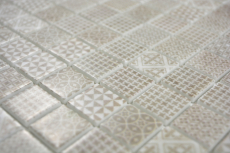 Retro vintage mosaic tile ECO GLAS beige patchwork MOS145-P-50_f | 10 mosaic mats