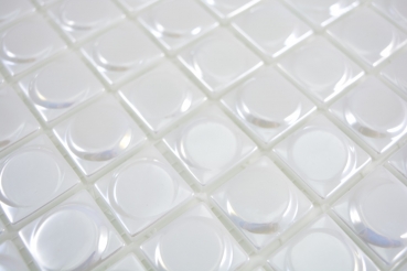 Glass mosaic Sustainable wall covering Tile Recycling white metallic 3DR MOS350-12