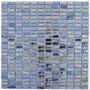 Hand sample mosaic tile ECO Recycling GLASS rectangle ECO black metallic 3D MOS355-09_m