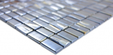 Hand sample mosaic tile ECO Recycling GLASS rectangle ECO black metallic 3D MOS355-09_m