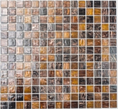 Glass mosaic mosaic tiles gold beige copper brown shower splashback tile backsplash MOS54-1306