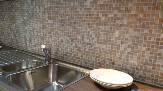 Glass mosaic mosaic tiles beige gray copper wall tiles bathroom tile shower splashback tile mirror MOS54-0104