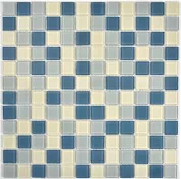 Hand-painted mosaic tile Translucent glass mosaic Crystal white metallic silver metallic gray MOS63-0122_m