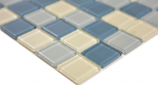 Hand-painted mosaic tile Translucent glass mosaic Crystal white metallic silver metallic gray MOS63-0122_m