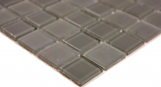 Hand-painted mosaic tile Translucent glass mosaic Crystal anthracite gray gray matt MOS63-2602_m