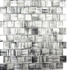 Mosaic tile Glass mosaic frosted glass structure black clear frosted MOS68-CF41