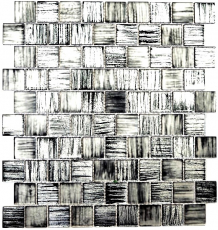 Mosaic tile Glass mosaic frosted glass structure black clear frosted MOS68-CF41