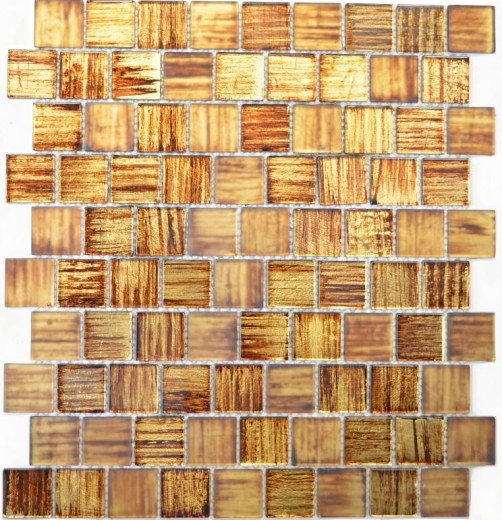 Mosaic tile Glass mosaic Crystal frosted glass brown clear matt frosted MOS68-CF45_f | 10 mosaic mats