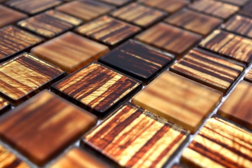 Glass mosaic mosaic tiles frosted glass gold yellow brown clear frosted MOS68-CF45