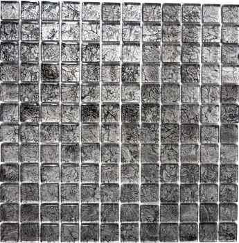 Hand-painted mosaic tile Translucent glass mosaic Crystal black structure MOS126-8BL17_m