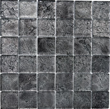 Hand-painted mosaic tile Translucent glass mosaic Crystal black structure MOS126-8BL27_m