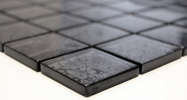 Hand-painted mosaic tile Translucent glass mosaic Crystal black structure MOS126-8BL27_m