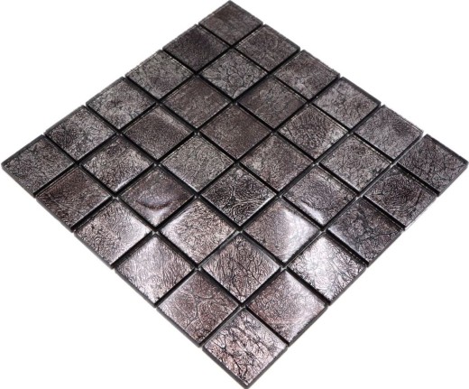 Glass mosaic mosaic tile silver anthracite black structure metal look MOS126-8BL27