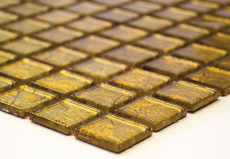 Hand-painted mosaic tile Translucent glass mosaic Crystal gold structure MOS120-0742_m