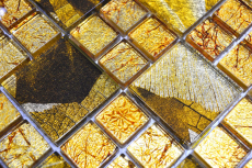 Hand-painted mosaic tile Translucent combination glass mosaic Crystal Desert gold MOS88-8DSG_m