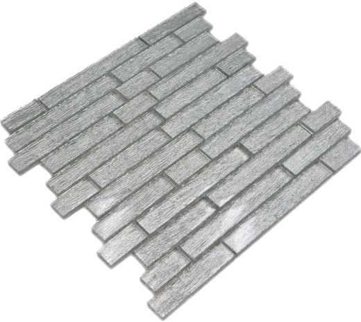 Glass mosaic silver Mosaic tile Tile backsplash Composite glass mosaic rods Chic silver MOS86-8CSV