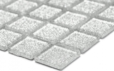 Hand-painted mosaic tile Translucent glass mosaic Crystal silver hammered MOS60-0207_m
