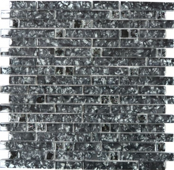 Glass mosaic rods mosaic tiles gray anthracite black MOS87-MV718
