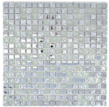 Hand-painted mosaic tile Translucent glass mosaic Crystal EP Silver glass frosted MOS92-0217_m