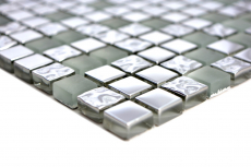 Hand-painted mosaic tile Translucent glass mosaic Crystal EP Silver glass frosted MOS92-0217_m
