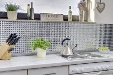 Glass mosaic diamond look mosaic tile silver tile backsplash kitchen MOS130-0208