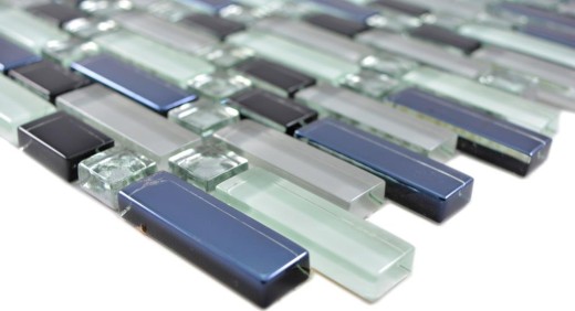 Glass mosaic rods Mosaic tiles white gray black graphite Electroplated MOS87-IL007