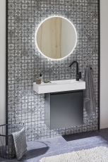 Glass mosaic retro vintage mosaic tiles tile backsplash white gray kitchen wall MOS68-Retro-G