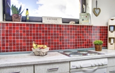 Glass mosaic retro vintage ornaments mosaic tile look red MOS78B-0902