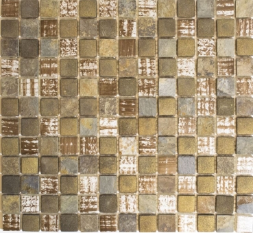 Hand pattern retro vintage mosaic tile translucent beige brown gray glass mosaic Crystal stone rustic MOS82-1206_m