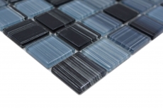Glass mosaic mosaic tiles line anthracite black swimming pool mosaic pool mosaic MOS64-0302