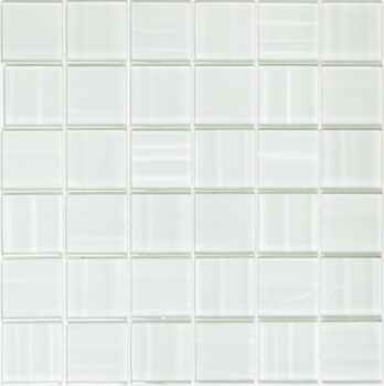 Hand-painted mosaic tile Translucent white Glass mosaic Crystal Hologram Barcode white MOS110-0104_m