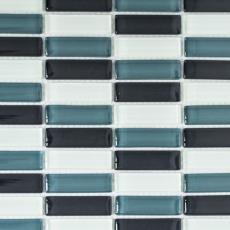 Glass mosaic rods mosaic tiles white gray black BATH WC kitchen WALL MOS77-0204