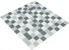 Mosaic tiles white gray anthracite glass mosaic BATH WC kitchen WALL mosaic panel MOS62-0204