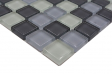 Glass mosaic mosaic tiles white gray anthracite BATH WC kitchen WALL MOS72-0204