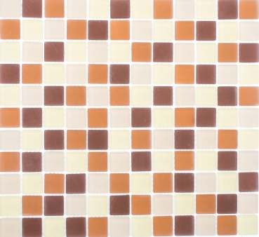Hand-painted mosaic tile Translucent brown Glass mosaic Crystal brown matt frosted MOS72-1311_m