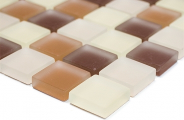 Hand-painted mosaic tile Translucent brown Glass mosaic Crystal brown matt frosted MOS72-1311_m