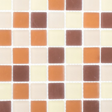 Hand-painted mosaic tile Translucent brown Glass mosaic Crystal brown matt frosted MOS72-1311_m