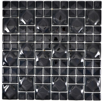 Hand-painted mosaic tile translucent black 3D black Red Dot Design MOS68-0305_m