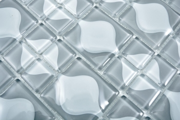 Mosaic tile Translucent gray 3D gray Red Dot Design BATHROOM WC Kitchen WALL MOS68-0215_f | 10 mosaic mats