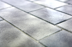 Hand-painted mosaic tile translucent gray masonry bond Grigio MOS68-0259L_m