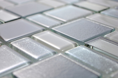 Hand pattern mosaic tile translucent gray combination iridescent gray-colored MOS68-0213G_m