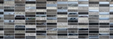 Rectangular mosaic tiles glass mosaic composite stainless steel silver gray blue-black wall cladding kitchen - MOS87-58X
