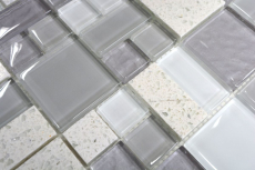 Artificial stone glass mosaic mosaic tiles composite white antique white light gray anthracite tile backsplash wall - MOS88-K990