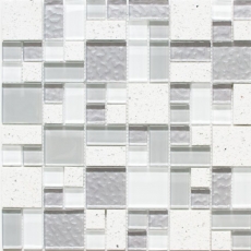 Artificial stone glass mosaic mosaic tiles composite white antique white light gray anthracite tile backsplash wall - MOS88-K990