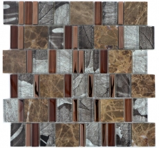 Marble glass mosaic mosaic tiles brown copper gray anthracite tile backsplash wall bathroom kitchen toilet - MOS88-1220