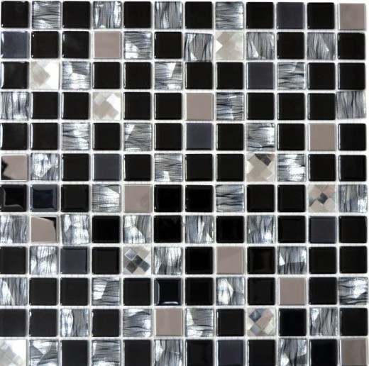 Mosaic tiles stainless steel glass mosaic anthracite silver black mosaic tile MOS63-CM-426
