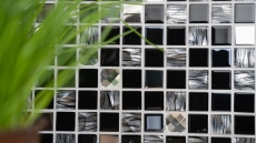 Mosaic tiles stainless steel glass mosaic anthracite silver black mosaic tile MOS63-CM-426