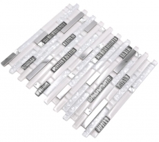 Glass mosaic rods mosaic tiles stainless steel white silver MOS86-0104