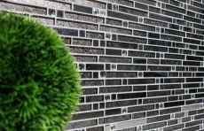 Glass mosaic rods mosaic tiles stainless steel white cream silver MOS86-0106