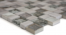 Mosaic stones composite mosaic tile resin ceramic gray white light gray cream beige multiformat glass mosaic tile backsplash - MOS82-2002